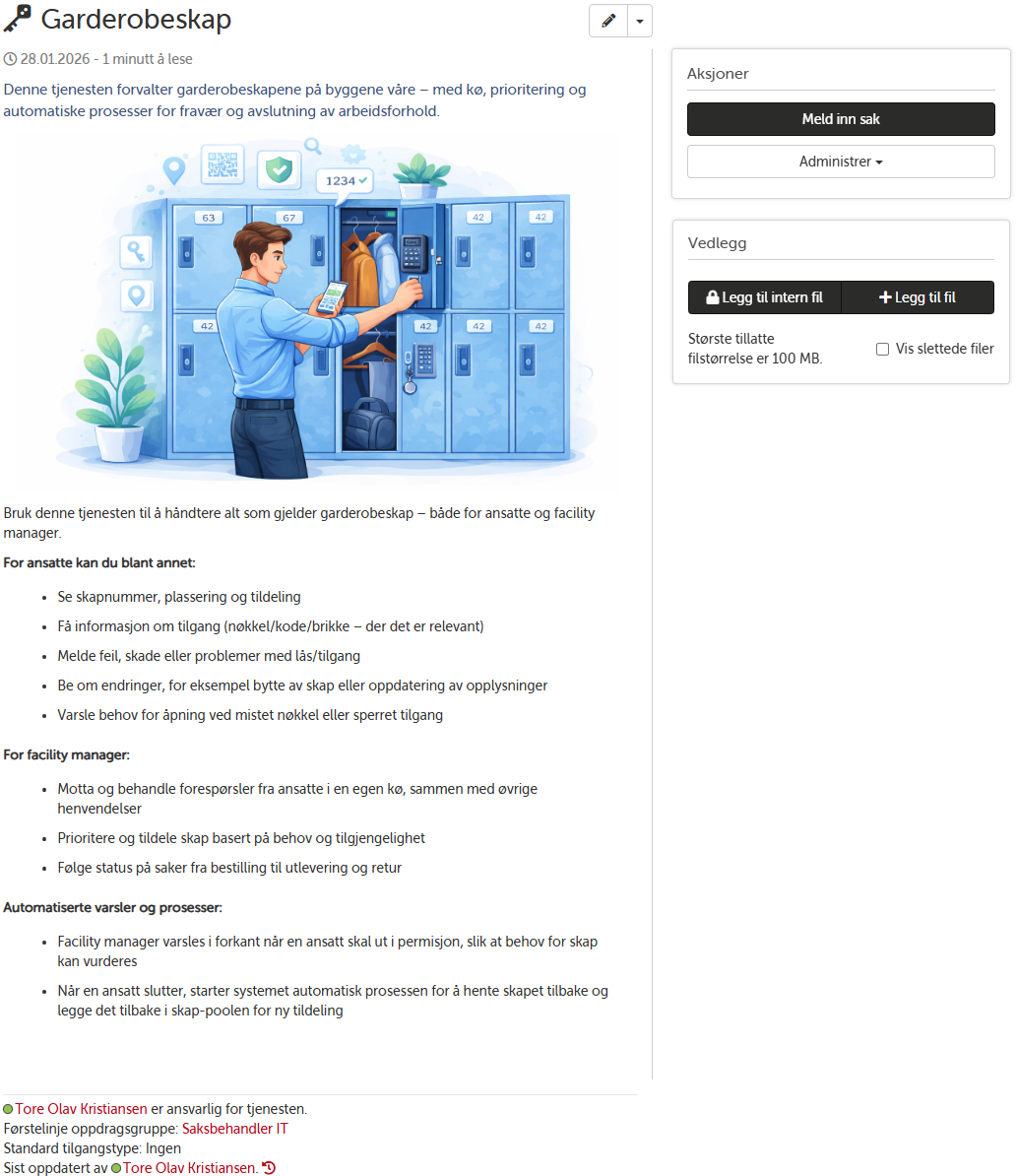 Tjenesteside og veiledning